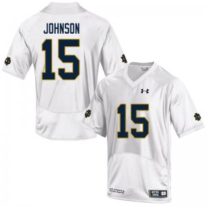 Notre Dame Fighting Irish Men's Jordan Johnson #15 White Under Armour Authentic Stitched College NCAA Football Jersey BWV4599IJ